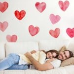 Αυτοκόλλητο τοίχου WATERCOLOR HEARTS BIG