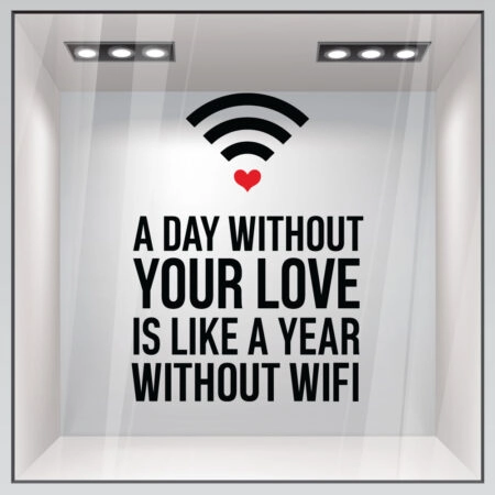 Αυτοκόλλητο βιτρίνας WIFI LOVE - Αγίου Βαλεντίνου Sticky 1