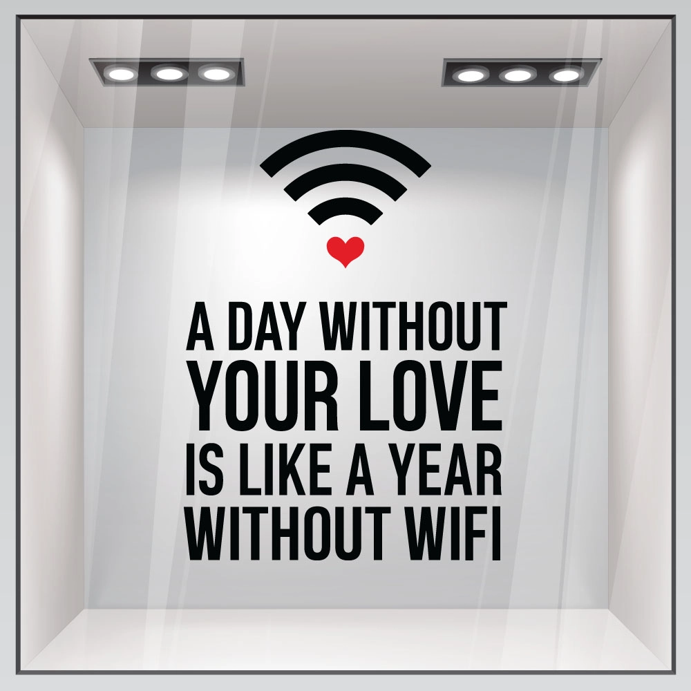 Αυτοκόλλητο βιτρίνας WIFI LOVE