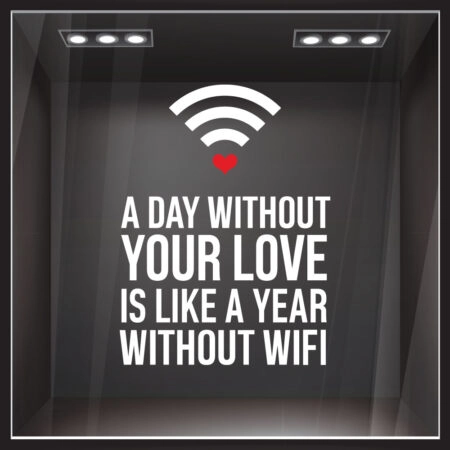Αυτοκόλλητο βιτρίνας WIFI LOVE