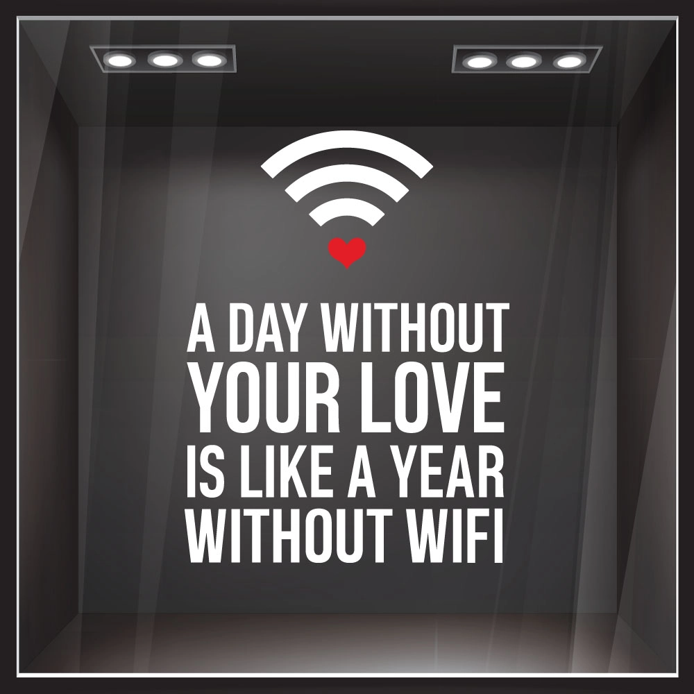 Αυτοκόλλητο βιτρίνας WIFI LOVE