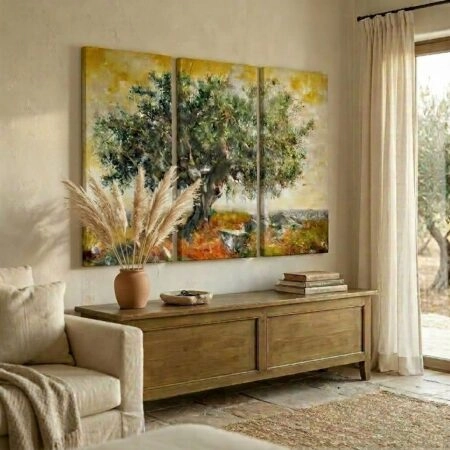 Τρίπτυχος Πινακας OLIVE TREE PAINTING - Υπαιθρος Sticky 5