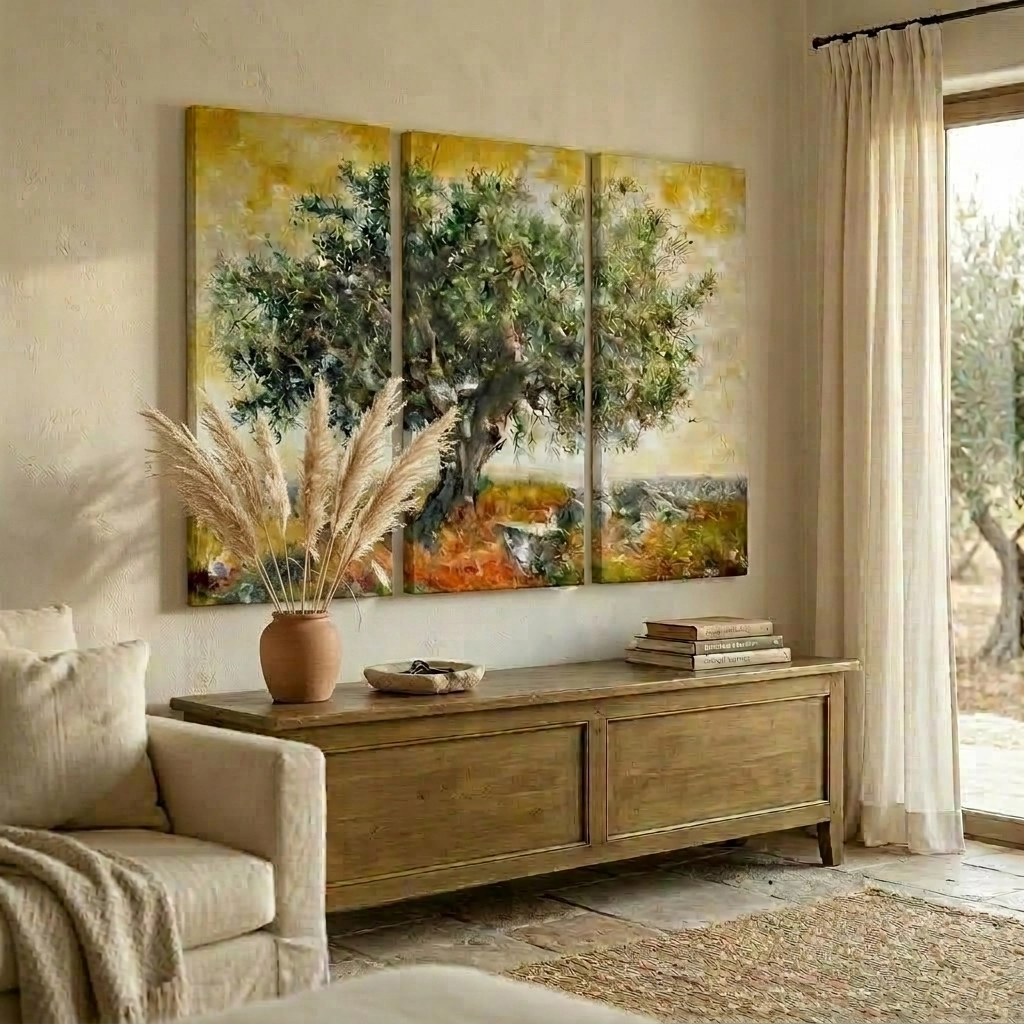 Τρίπτυχος Πινακας OLIVE TREE PAINTING