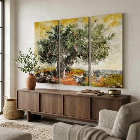 Τρίπτυχος Πινακας OLIVE TREE PAINTING - Υπαιθρος Sticky 1