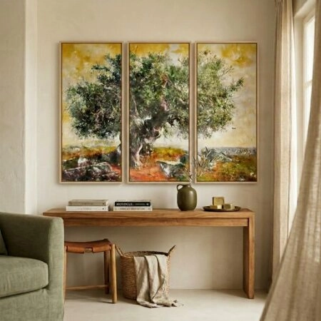 Τρίπτυχος Πινακας OLIVE TREE PAINTING - Υπαιθρος