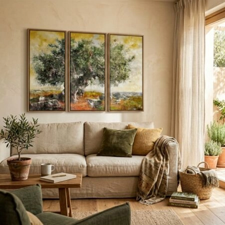 Τρίπτυχος Πινακας OLIVE TREE PAINTING - Υπαιθρος Sticky 7