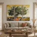 Τρίπτυχος Πινακας OLIVE TREE PAINTING