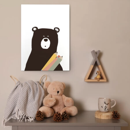 Πινακας σε καμβά ARTIST BEAR - Παιδικοι και set