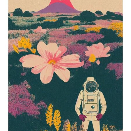 Πόστερ ASTRONAUT ON A FLOWER PLANET - Botanical - Λουλούδια Sticky 2