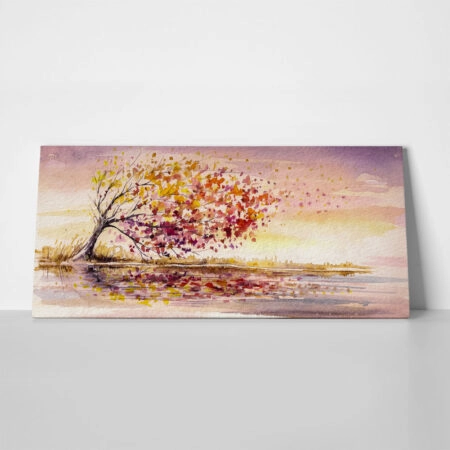 Πίνακας Πανοραμικός σε καμβά AUTUMN TREE IN WIND - Πινακες σε καμβα Sticky 1