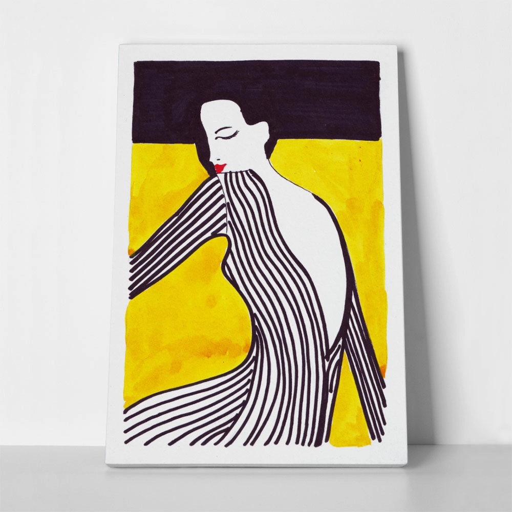 Πινακας σε καμβά BLACK AND YELLOW WOMAN