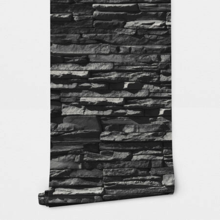 Αυτοκόλλητη Ταπετσαρία τοίχου BLACK BRICKS - Απομίμηση υλικών Sticky 2