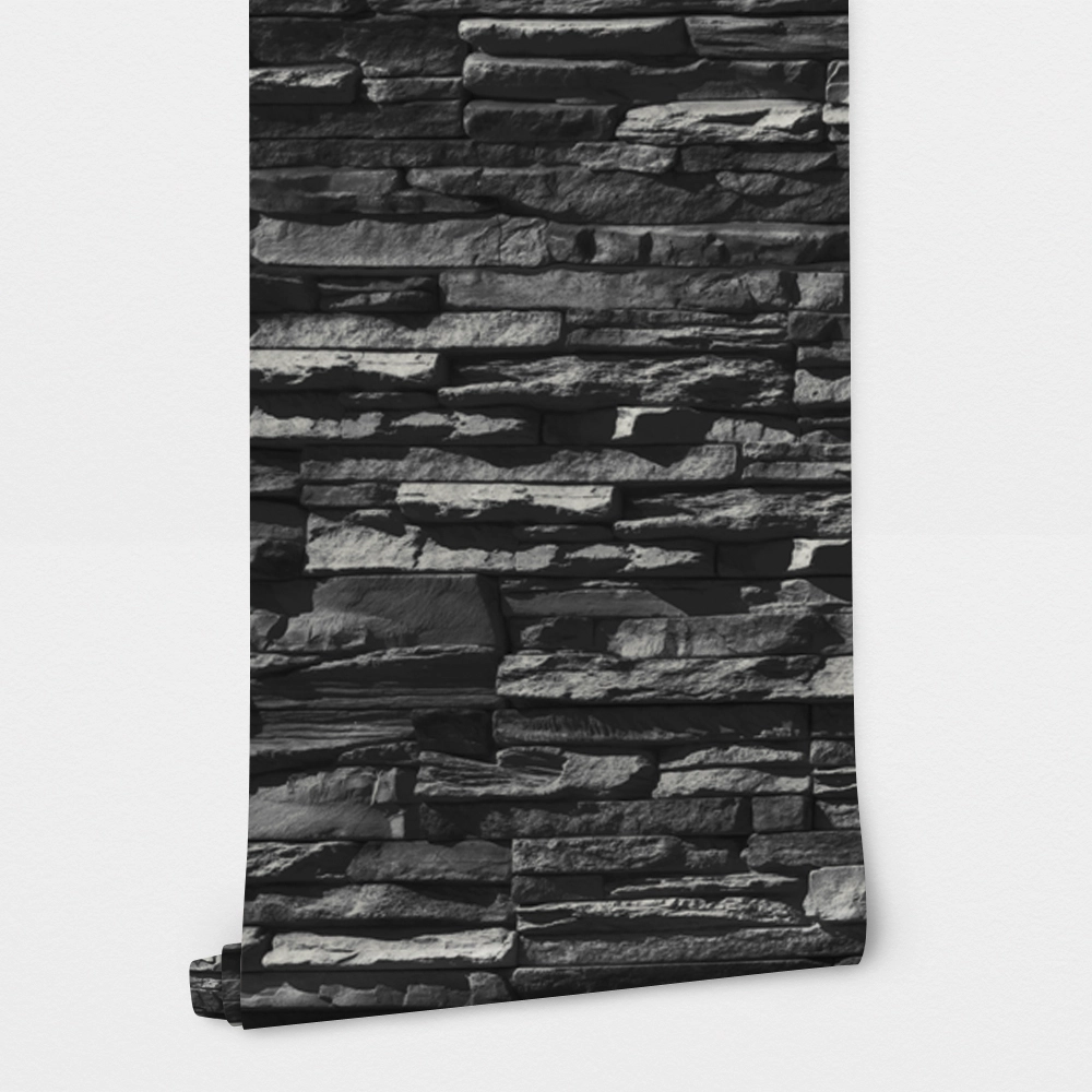Αυτοκόλλητη Ταπετσαρία τοίχου BLACK BRICKS