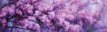 Πίνακας Πανοραμικός σε καμβά BLOSSOMING TREE WITH VIOLET FLOWERS