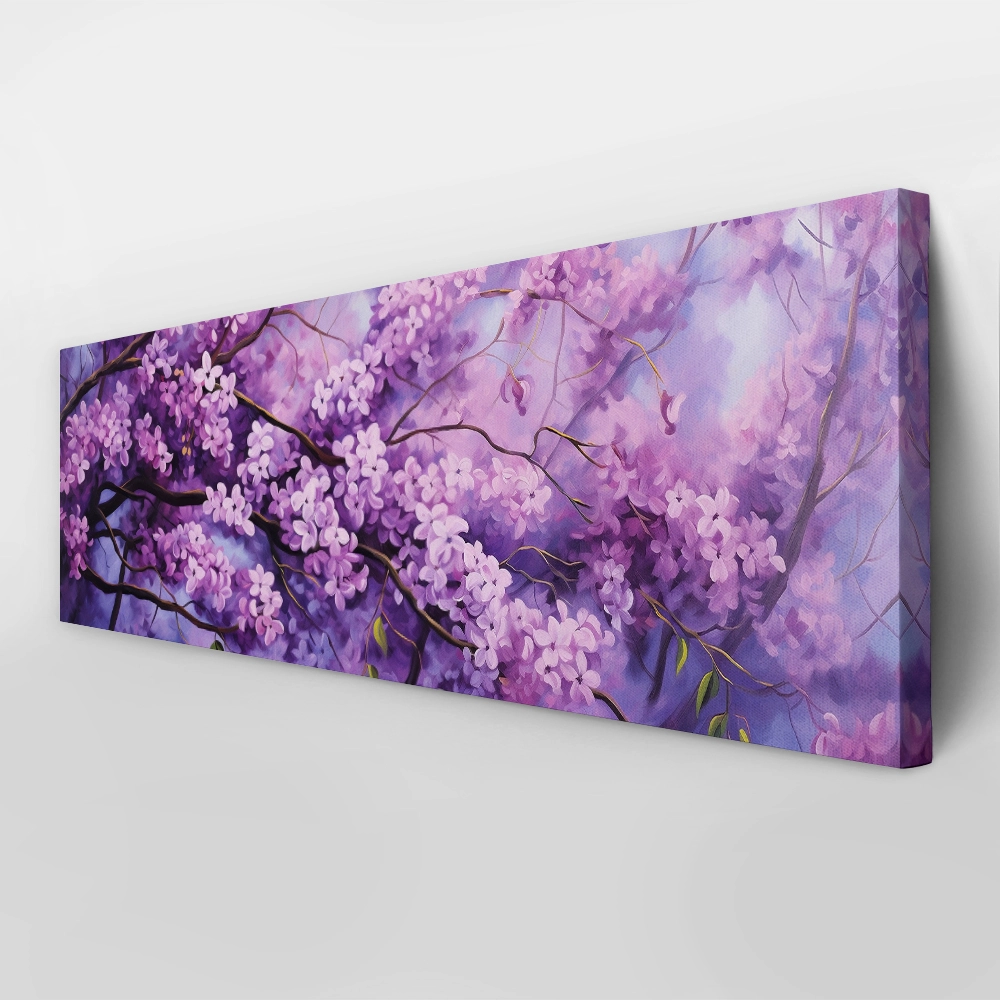 Πίνακας Πανοραμικός σε καμβά BLOSSOMING TREE WITH VIOLET FLOWERS