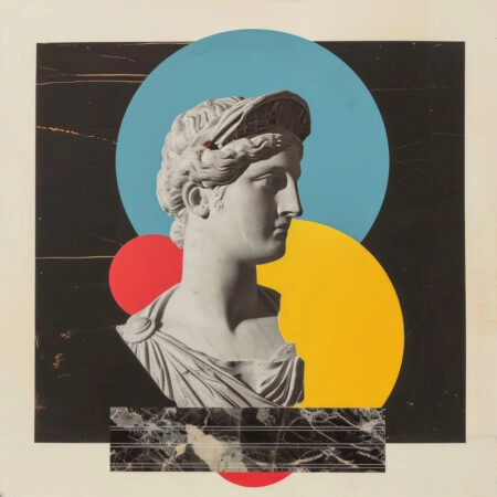 Πίνακας Τετράγωνος COLLAGE WITH SCULPTURE AND COLORFUL ELEMENTS - Αξιοθεατα και Ιστορια Sticky 5