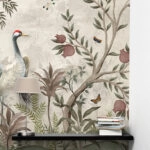 Αυτοκόλλητη Ταπετσαρία τοίχου CRANES AND POMEGRANATE