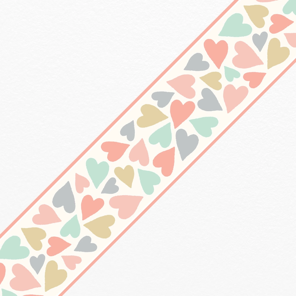 Μπορντούρα τοίχου CUTE PASTEL HEARTS