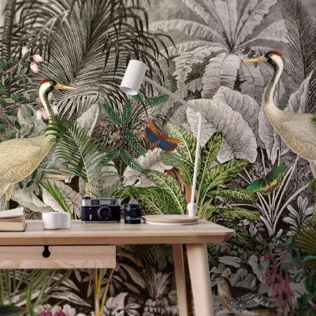 Αυτοκόλλητη Ταπετσαρία τοίχου DETAILED FOREST AND ANIMALS - Tropical Sticky 1