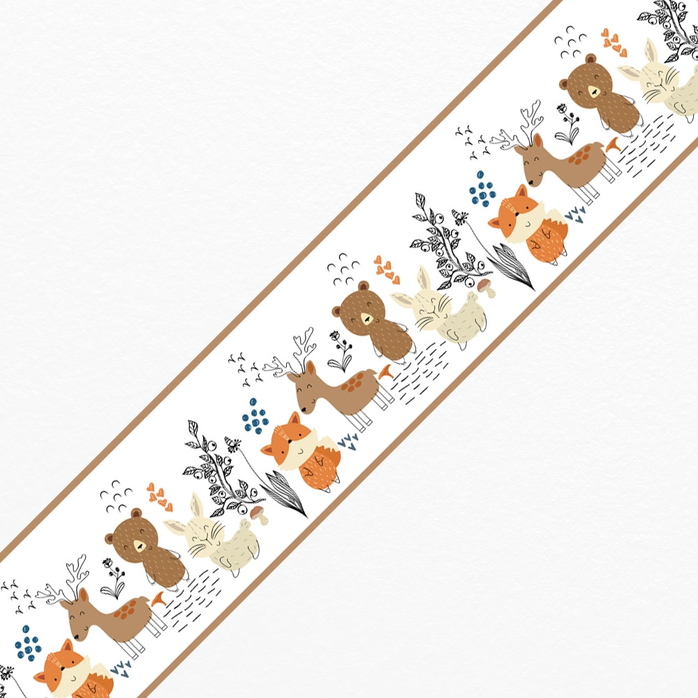 Μπορντούρα τοίχου DOODLE FOREST ANIMALS