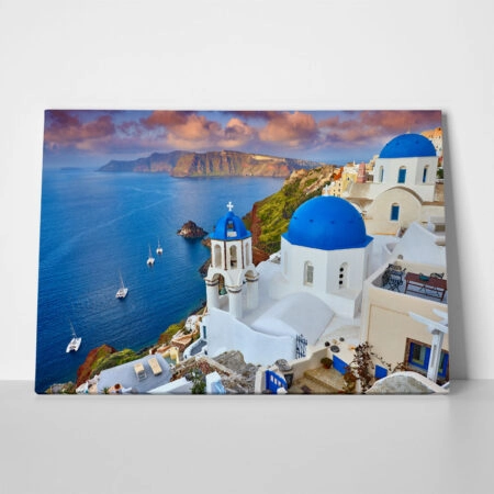 Πινακας σε καμβά FIRA TOWN SANTORINI 3 - Νησια