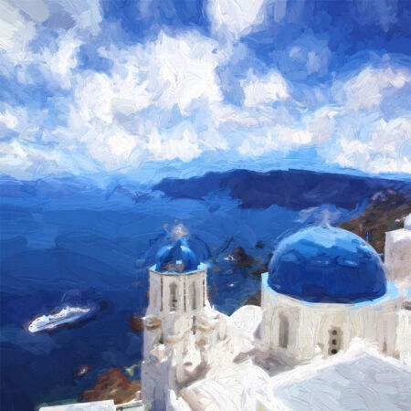 Πίνακας Τετράγωνος FIRA TOWN SANTORINI - Νησια Sticky 4