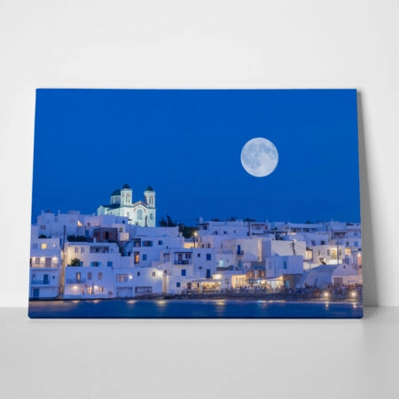 Πινακας σε καμβά FULL MOON OVER PAROS - Νησια