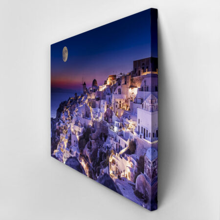 Πινακας σε καμβά FULL MOON OVER SANTORINI - Πινακες σε καμβα Sticky 2
