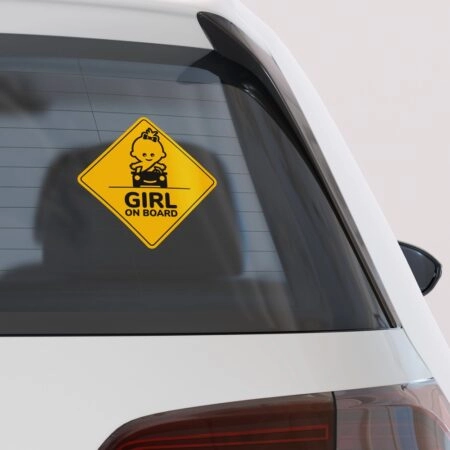 Αυτοκολλητο Αυτοκινητου GIRL ON BOARD - Αυτοκόλλητα Baby on board