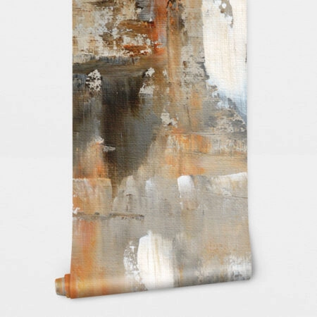 Αυτοκόλλητη Ταπετσαρία τοίχου GREY AND BROWN ABSTRACT ART - Ταπετσαρίες Sticky 2