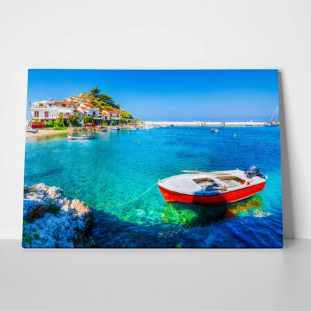 Πινακας σε καμβά KOKKARI SAMOS 8 - Λιμανια