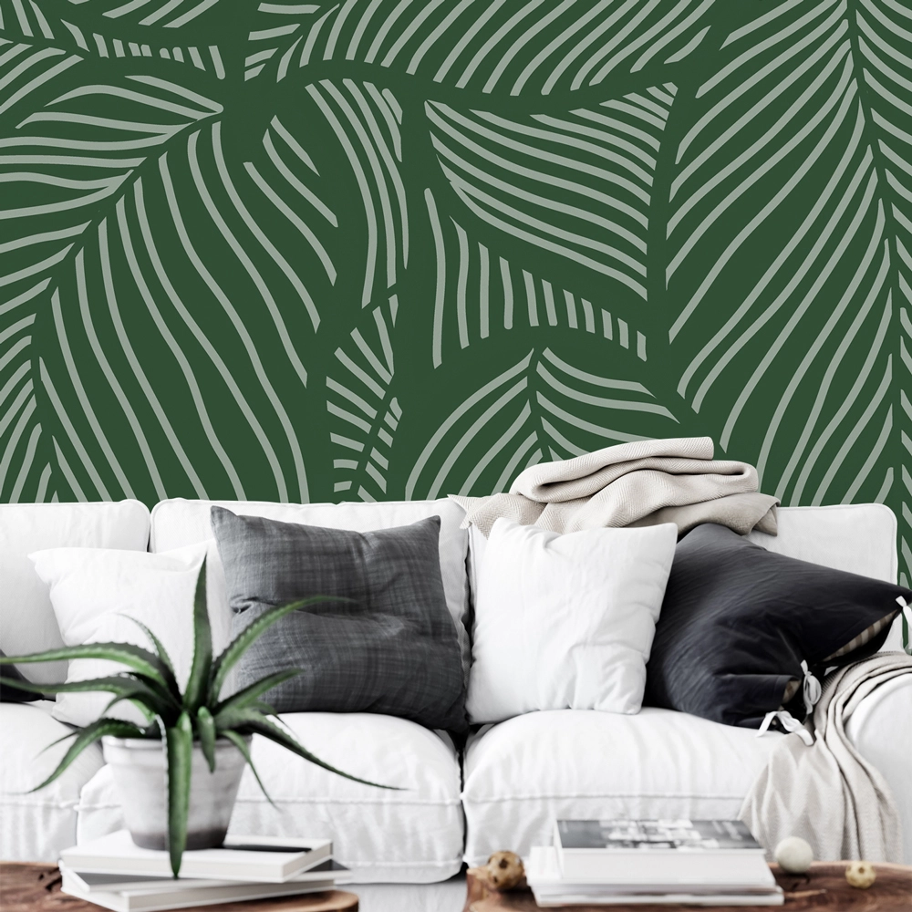 Αυτοκόλλητη Ταπετσαρία τοίχου MINIMAL GREEN LEAVES