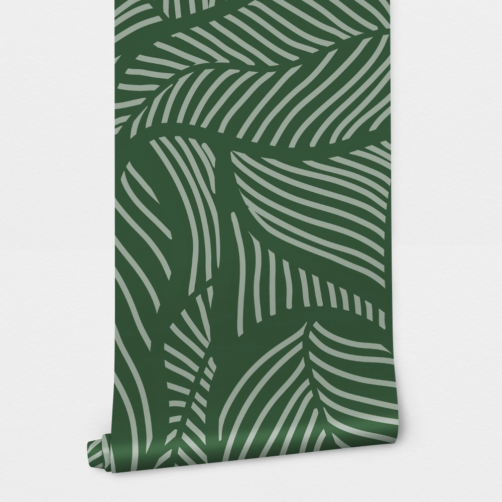 Αυτοκόλλητη Ταπετσαρία τοίχου MINIMAL GREEN LEAVES