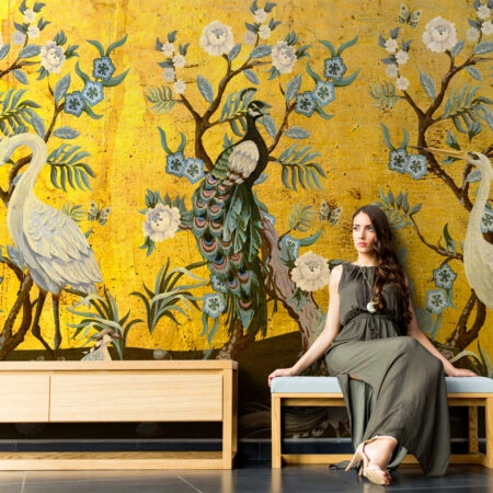 Αυτοκόλλητη Ταπετσαρία τοίχου NATURE IN GOLD - Floral - Λουλουδια