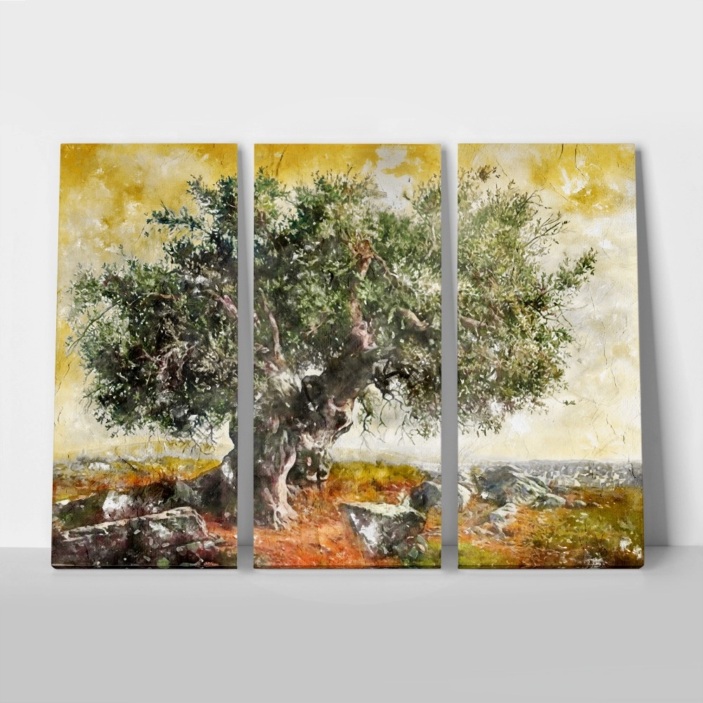 Τρίπτυχος Πινακας OLIVE TREE PAINTING
