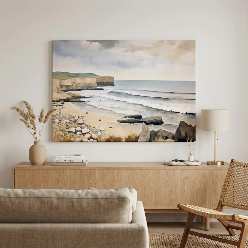 Πινακας σε καμβά PAINTING OF THE  SEASCAPE WITH ROCK SHORE