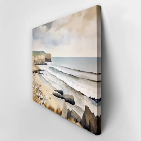 Πινακας σε καμβά PAINTING OF THE  SEASCAPE WITH ROCK SHORE - Παραλιες Sticky 8