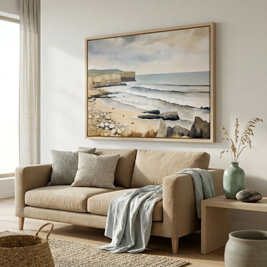 Πινακας σε καμβά PAINTING OF THE  SEASCAPE WITH ROCK SHORE