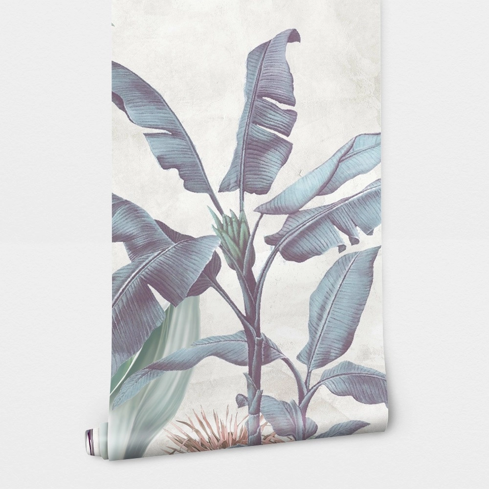 Αυτοκόλλητη Ταπετσαρία τοίχου PASTEL BANANA LEAVES