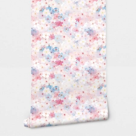 Αυτοκόλλητη Ταπετσαρία τοίχου PASTEL SAKURA FLOWERS - Floral - Λουλουδια Sticky 1