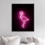 Πόστερ PINK FLAMINGO IN NEON