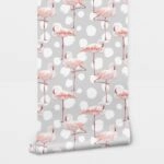 Αυτοκόλλητη Ταπετσαρία τοίχου PINK FLAMINGOS