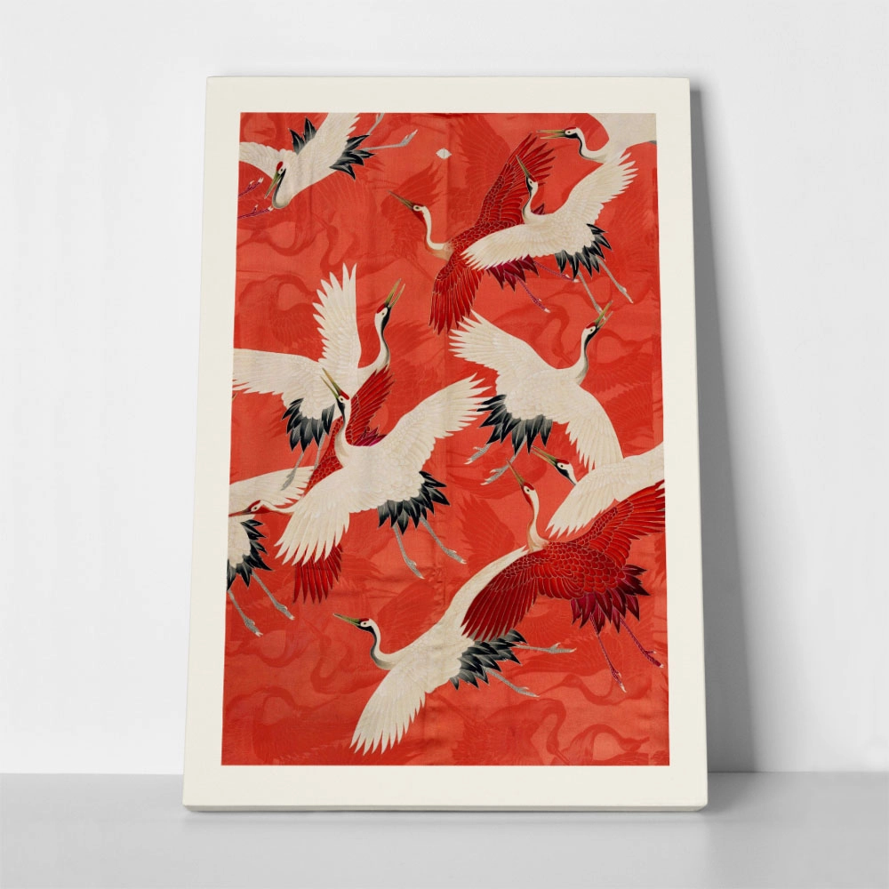 Πινακας σε καμβά RED CRANES