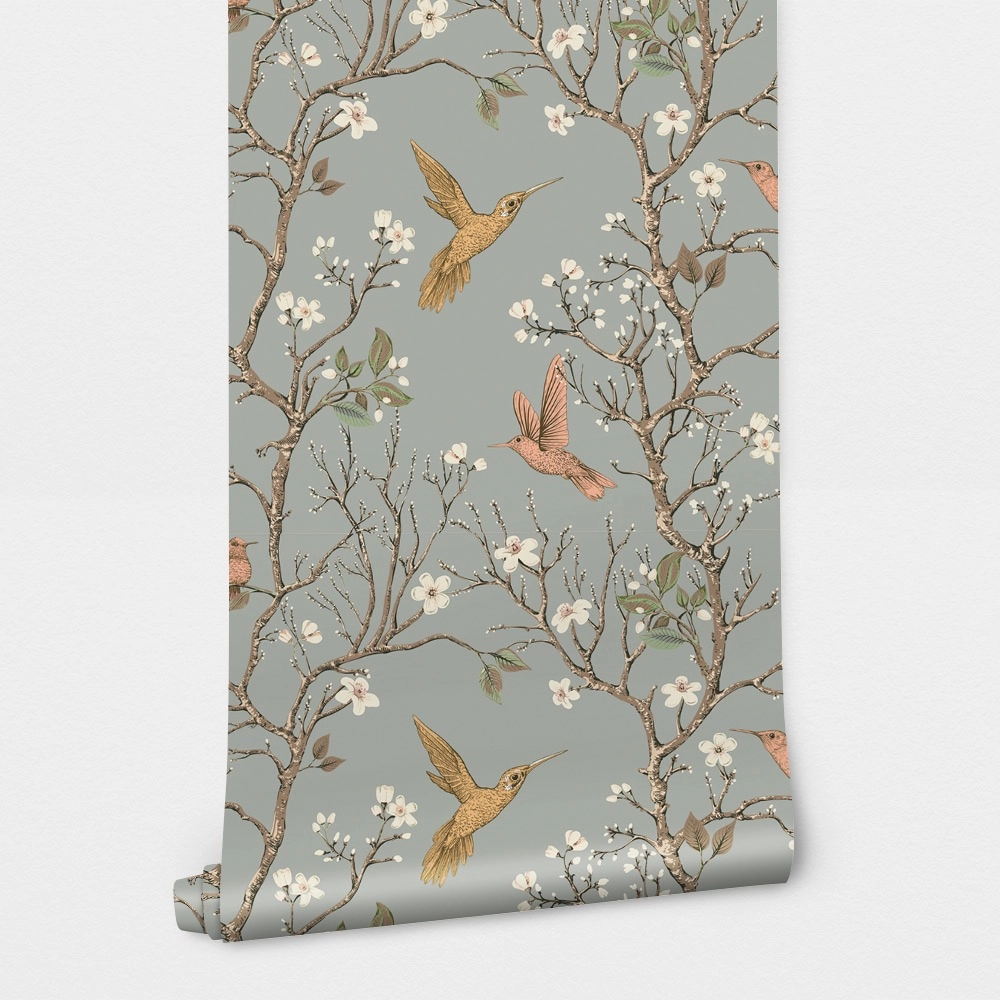 Αυτοκόλλητη Ταπετσαρία τοίχου RETRO HUMMINGBIRDS