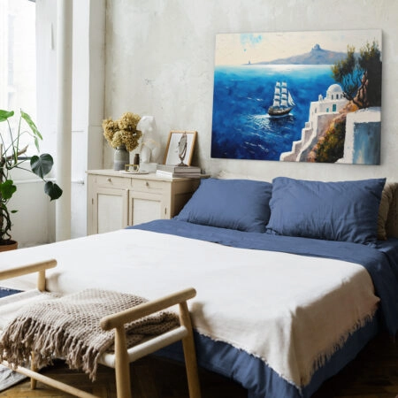 Πινακας σε καμβά SEASCAPE OF SANTORINI OIL PAINTING - Νησια