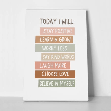 Πινακας σε καμβά TODAY I WILL - Παιδικοι και set Sticky 1