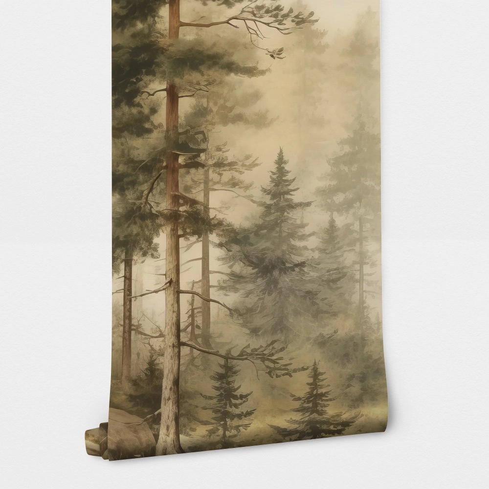 Αυτοκόλλητη Ταπετσαρία τοίχου VINTAGE FOGGY FOREST