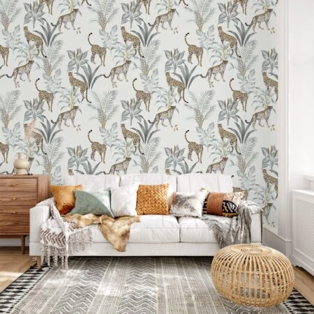 Αυτοκόλλητη Ταπετσαρία τοίχου VINTAGE LEOPARD PATTERN - Tropical