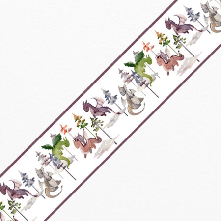 Μπορντούρα τοίχου WATERCOLOR CUTE DRAGONS - Παιδικες μπορντουρες Sticky 1