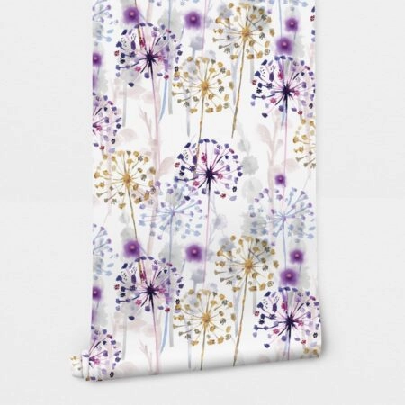 Αυτοκόλλητη Ταπετσαρία τοίχου WATERCOLOR FLORAL PATTERN - Floral - Λουλουδια Sticky 2